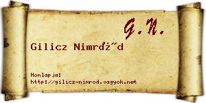 Gilicz Nimród névjegykártya